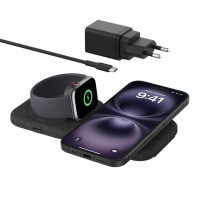 Belkin Зарядное устройство безпроводное 2в1 15Вт Travel Pad Qi2 (WIZ026VFBK)