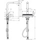 Hansgrohe Смеситель для кухни Aquno Select M81, дл.излива - 210мм, поворотный, вытяжной, 1 рычаг, сталь (73836800)