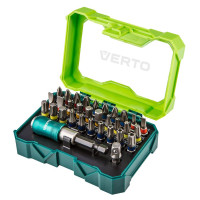 Verto Биты, набор 32шт, 1/4", битодержатель, переходник, SL,PH,PZ,H,TT,TX, 25мм, CrV, кейс (66H620)