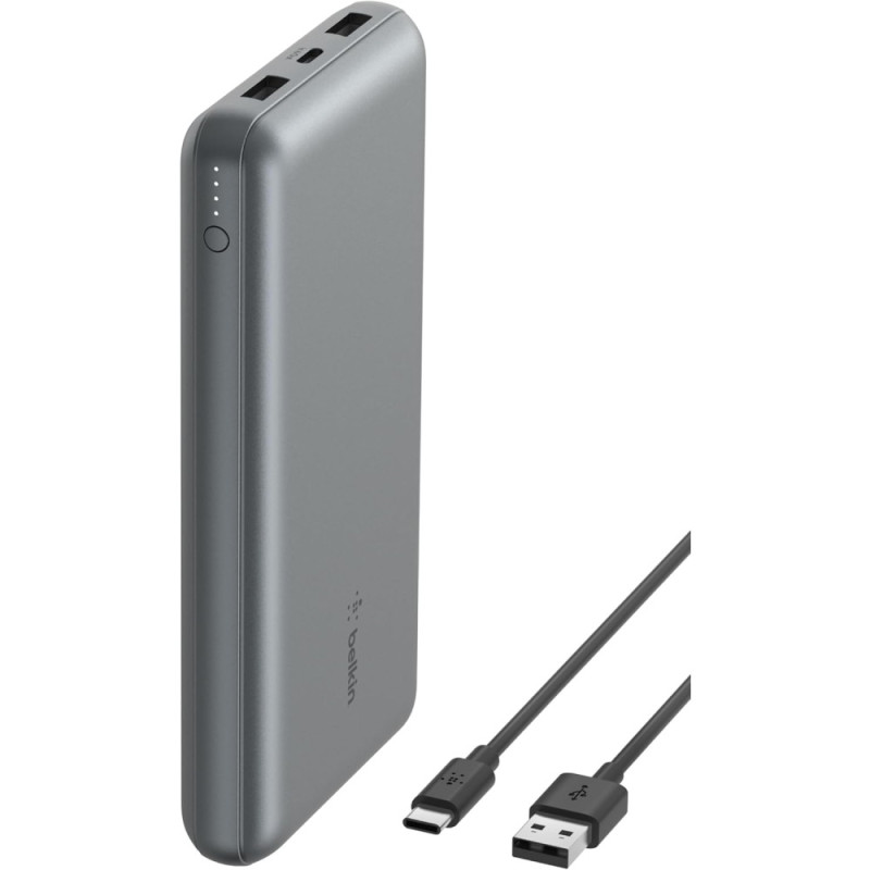 Belkin Power Bank 20000mAh, 15W, 2xUSB-A/USB-C, gray (BPB012BTGY)