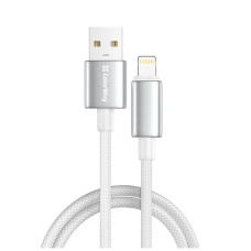 Дата кабель USB 2.0 AM to Lightning 2.0m 3A zinc alloy braided white ColorWay (CW-CBUL099-WT)