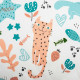 ARDESTO Bedding set 2.0 Gloria, sateen, duvet cover 200x220cm, bed sheet 230x240cm, pillowcases (2) 50x70cm, 100% cotton, cats light pink (ART2022CP)