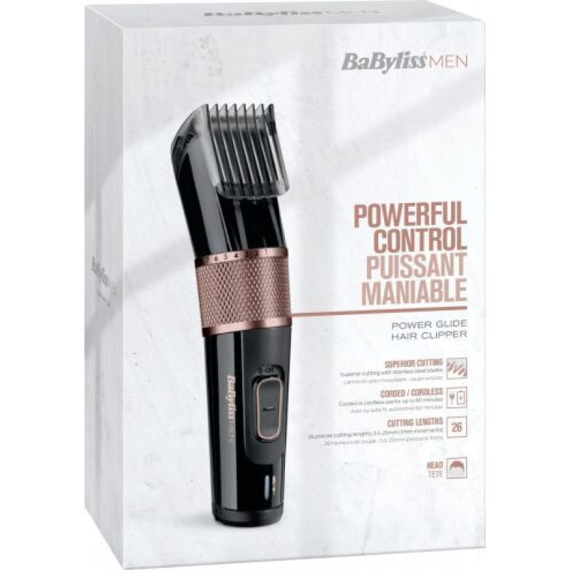 BaByliss E974E, Hair clipper, 1 attachment, black