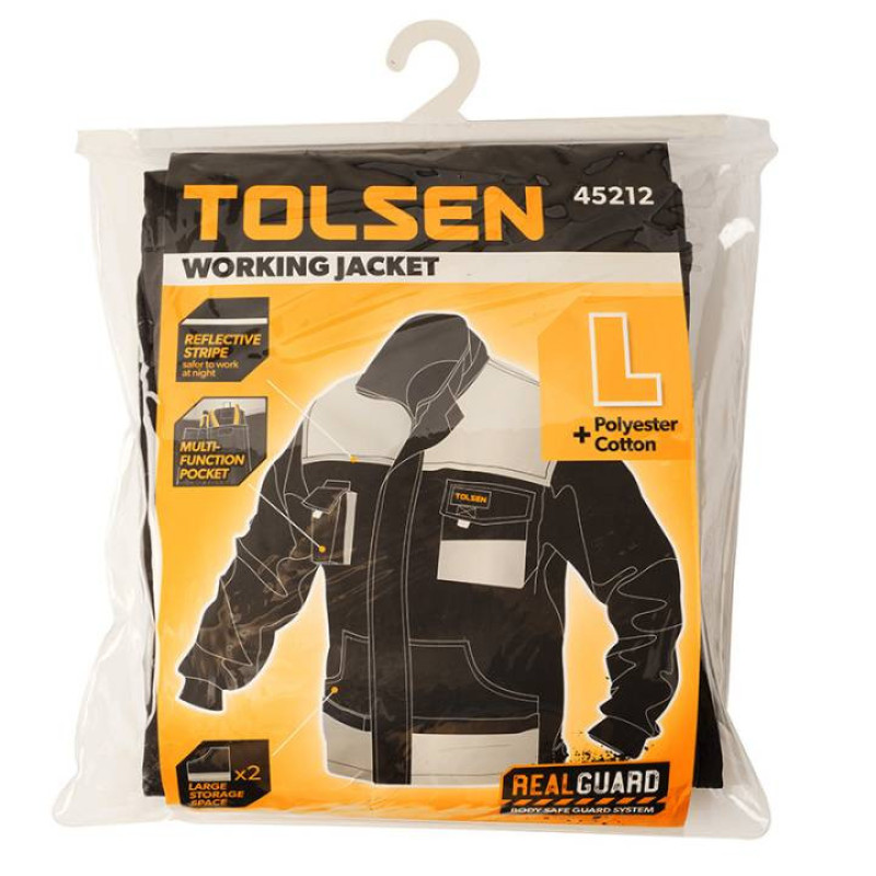 Tolsen work jacket, reinforced, L(52), gray (45212)