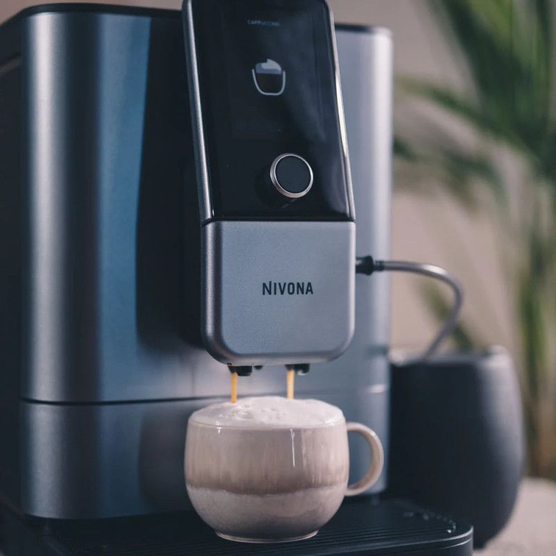 Nivona сoffee machine Nivona CafeRomatica, 1.8L, bean/ground coffee, auto capuchino maker, display, auto recipe-9, ice coffee, pearl-blue (NIVO8107)