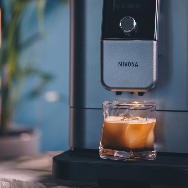 Nivona сoffee machine Nivona CafeRomatica, 1.8L, bean/ground coffee, auto capuchino maker, display, auto recipe-9, ice coffee, pearl-blue (NIVO8107)
