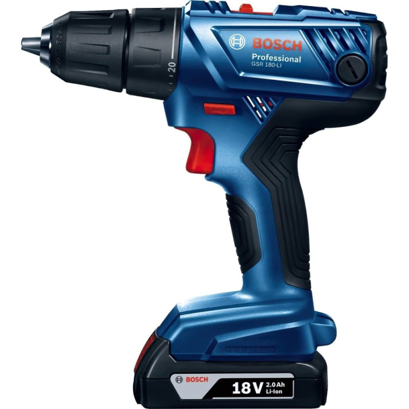 Bosch Cordless Drill Screwdriver GSR 180-LI, 18V 2х2Ah, 54Nm, 450/1700rpm, 1.6kg (0.601.9F8.109)