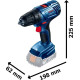 Bosch Cordless Drill Screwdriver GSR 180-LI, 18V 2х2Ah, 54Nm, 450/1700rpm, 1.6kg (0.601.9F8.109)