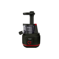 Tefal juicer Juiceo auger, 150W, bowl-0.8L, cake-0.8L, citrus nozzle, plastic, black-red (ZC150838)