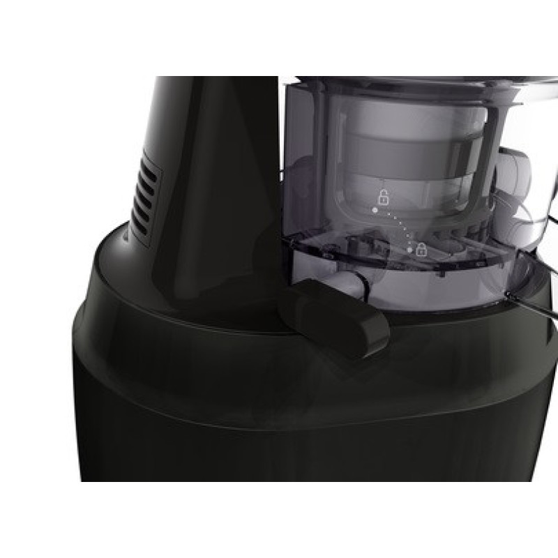 Tefal Соковыжималка Juiceo шнековая 150Вт, чаша-0.8л, жмых-0.8л, насадка для цитрусовых, пластик, черно-крассный (ZC150838)