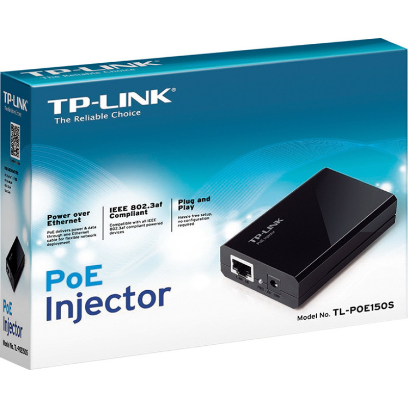 TP-Link PoE-injector POE150S 1xGE, 1xGE PoE, 48W