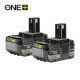 Ryobi Set of battery ONE+ RB1850X2 Lithium+ 18V 2x5Ah (5133005305)