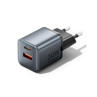 Зарядное устройство Vention 1xUSB-C PD30W + 1xUSB QC3.0 18W GaN gray (FEWH0-EU)