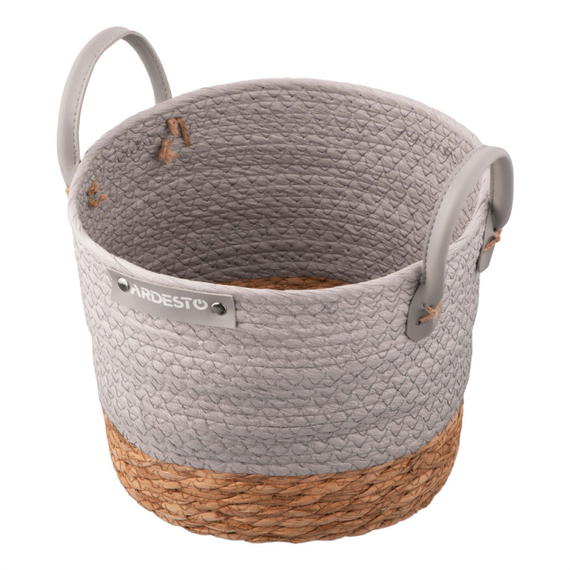 ARDESTO Basket Minimalism 23x23x19cm, paper twine, cottail grass, grey (ARHC2506RG) ARDESTO Basket Minimalism 23x23x19cm, paper twine, cottail grass, grey (ARHC2506RG)