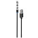 Дата кабель USB 2.0 AM to Lightning + Micro 5P + USB-C 1.0m Magnet only charge ColorWay (CW-CBUU020-BK)