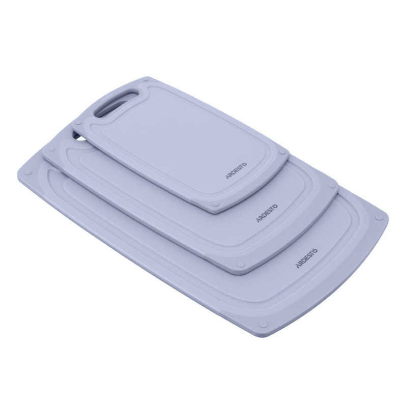 ARDESTO Cutting board Gemini, 33х20х0.85cm, plastic, grey (AR1433GR)