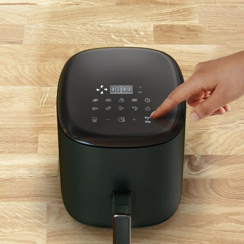 Tefal Мультипіч EasyFry Compact, 1300Вт, чаша-3л, сенсорне керув., пластик, темно-зелений