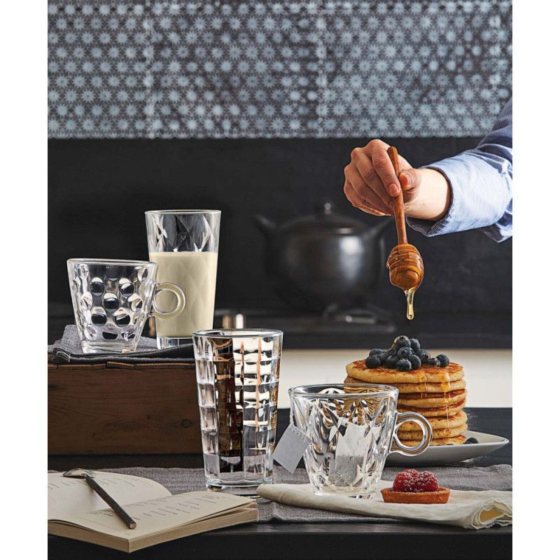 Bormioli Rocco Set of long drink glasses Cube, 365ml, h143mm, 6pcs, glass, transparent (128757V42021990)