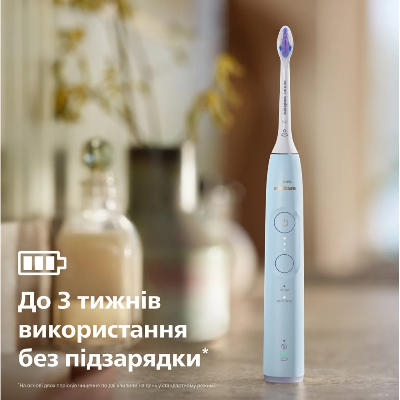 Philips toothbrush electric Sonicare 6100 Series, 62th. fluct/min, nozzle-1, blue (HX7406/01)