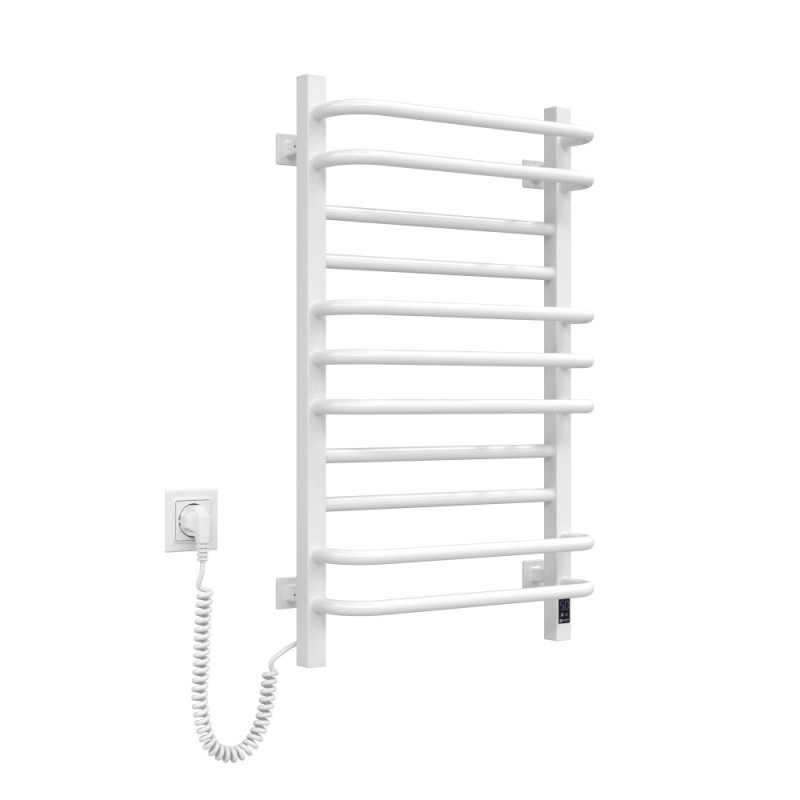 Navin Полотенцесушитель электрический Грандис, 800х480х161мм, таймер-регулятор, сталь, белый, левое подключение (12-108153-4880)