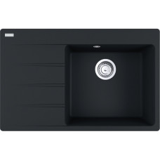 Franke Kitchen sink Centro, fragranite, rectang., with drainboard on the left, 780х500х200mm, bowl - 1, mortise, CNG 611-78 TL , matt black (114.0630.466)