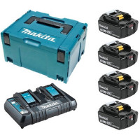 Makita Набор аккумуляторов MKP3PT184, LXT BL1850Bx4, DC18RD, Makpac (MKP3PT184)