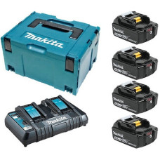 Makita Набор аккумуляторов MKP3PT184, LXT BL1850Bx4, DC18RD, Makpac (MKP3PT184)