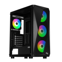 2E Gaming PC case Aruba G3313W, without PSU, 1xUSB3.0, 2xUSB2.0, 5x120mm ARGB, VGA 300mm, LCS ready, HUB, TG Side Panel, ATX, black (2E-G3313B)