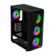 2E Gaming PC case Aruba G3313W, without PSU, 1xUSB3.0, 2xUSB2.0, 5x120mm ARGB, VGA 300mm, LCS ready, HUB, TG Side Panel, ATX, black (2E-G3313B)