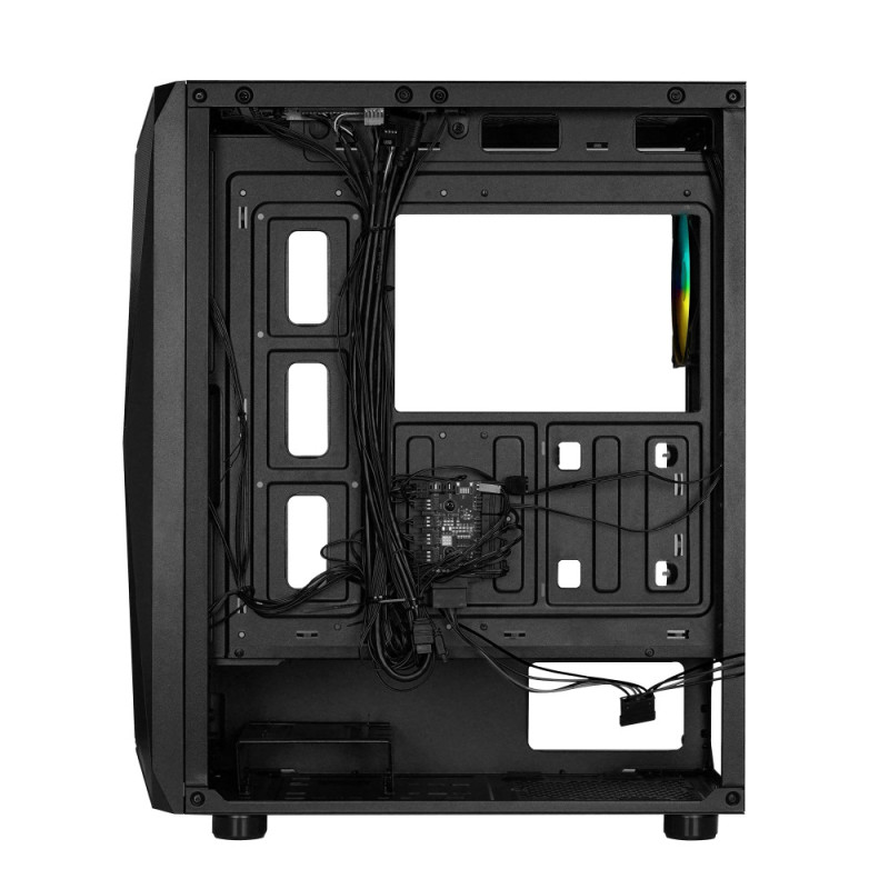 2E Gaming PC case Aruba G3313W, without PSU, 1xUSB3.0, 2xUSB2.0, 5x120mm ARGB, VGA 300mm, LCS ready, HUB, TG Side Panel, ATX, black (2E-G3313B)