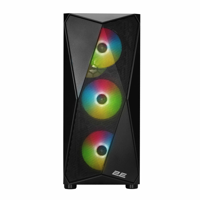 2E Gaming PC case Aruba G3313W, without PSU, 1xUSB3.0, 2xUSB2.0, 5x120mm ARGB, VGA 300mm, LCS ready, HUB, TG Side Panel, ATX, black (2E-G3313B)