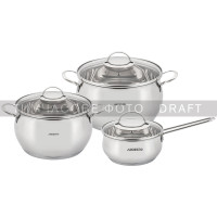 ARDESTO Набір посуду Ardesto Gemini Liguria, 6 предметів, нержавіюча сталь (AR1906LG)