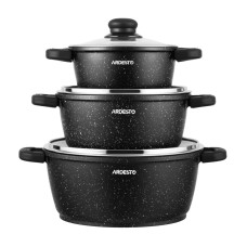 ARDESTO Cookware set Gemini Anzio, 6 pcs, aluminum, black (AR1906AS)