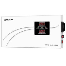 Стабілізатор напруги REAL-EL STAB SLIM-1000, white (EL122400007)