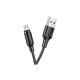 Дата кабель USB 2.0 AM to Micro 5P 1.0m 2.4A magnetic BX41 black BOROFONE (6931474738455)