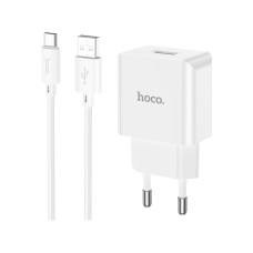 Зарядное устройство HOCO C106A Leisure USB + cable USB to USB-C 10.5W White (6931474783912)