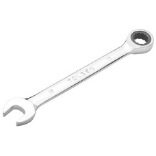 Tolsen combination wrench, ratchet mechanism, 221mm, 16mm, CrV (15212)