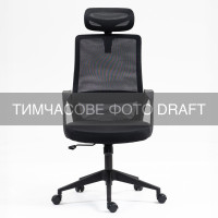 2E Крісло 2E OC120, тканина, фіксовані підлокітники, підголівник, чорний (2E-OC120-BLACK)