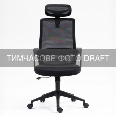 2E Крісло 2E OC120, тканина, фіксовані підлокітники, підголівник, чорний (2E-OC120-BLACK)