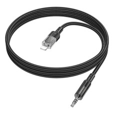 Кабель мультимедийный Lightning to 3.5mm M 1.0m Black HOCO (6942007612524)