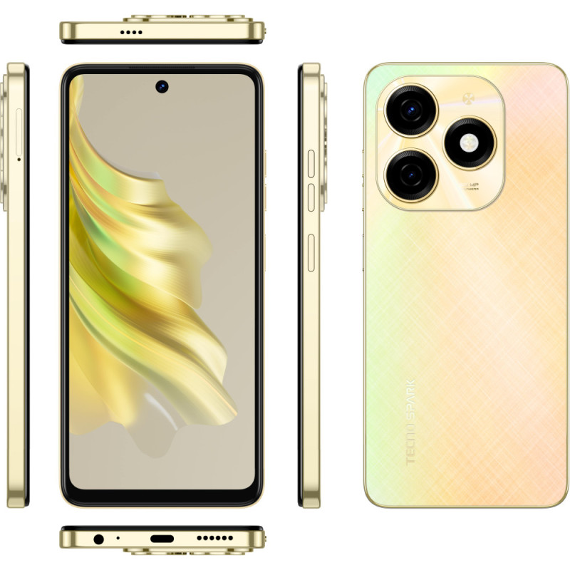TECNO Smartphone Spark 20 (KJ5n) 6.56  8/128GB, 2SIM, 5000mAh, Neon Gold