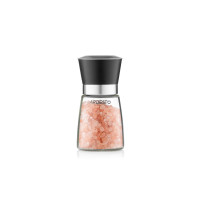 ARDESTO Salt and Pepper Mill Gemini, 180ml, glass, plastic, transparent, black (AR2101BL)