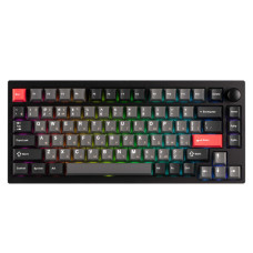 Lemokey Mechanical keyboard P1 Pro 84Key, Keychron Super Banana, WL/BT/USB-A, QMK/VIA, Hot-Swap, EN/UKR, RGB, Knob, Carbon Black (P1P-M4-UA)