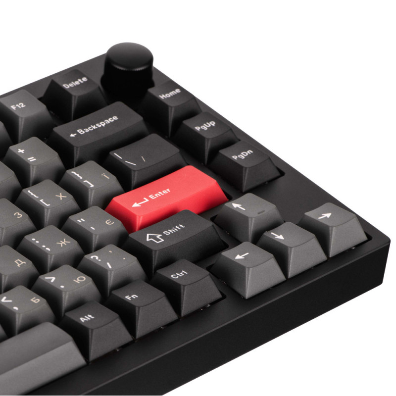 Lemokey Mechanical keyboard P1 Pro 84Key, Keychron Super Banana, WL/BT/USB-A, QMK/VIA, Hot-Swap, EN/UKR, RGB, Knob, Carbon Black (P1P-M4-UA)