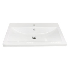 Adamant Sink, washbasin CERS, artificial stone, rectang., with a hole for the mixer, with an overflow hole, 795x450x158mm, imposed, white (4824296202301)