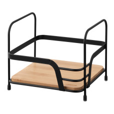 ARDESTO Shelf Minimalism 1-tier 16x15.5x13.5cm, metal, bamboo, black (ARHK4501BB)