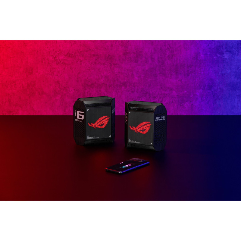 ASUS Router ROG Rapture GT6 2PK black AX10000 3xGE LAN 1x2.5GE WAN 1xUSB 3.2 g1 WPA3 OFDMA MESH (90IG07F0-MU9A20)