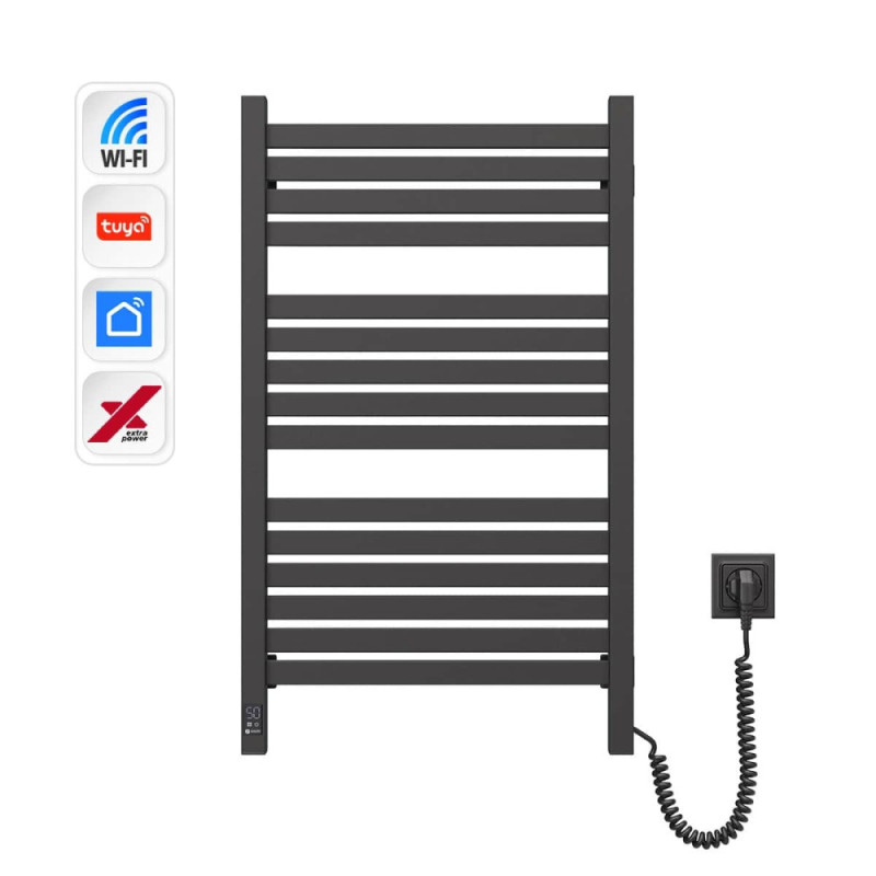 Navin Рушникосушка електрична Авангард Х, 800х480х71мм, Wi-Fi, сталь, чорний муар, праве підключення (12-272055-4880)