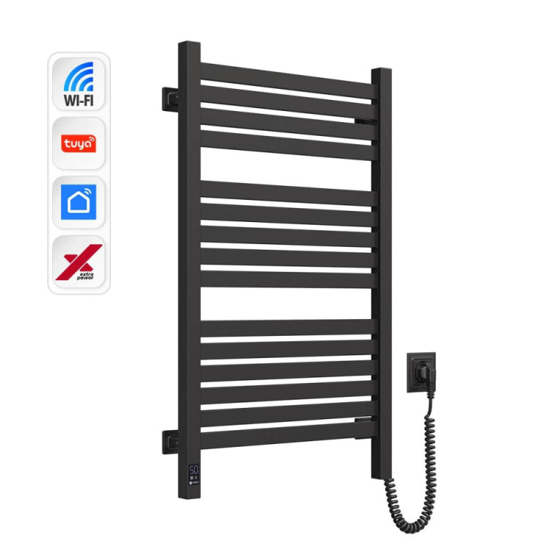 Navin Рушникосушка електрична Авангард Х, 800х480х71мм, Wi-Fi, сталь, чорний муар, праве підключення (12-272055-4880)