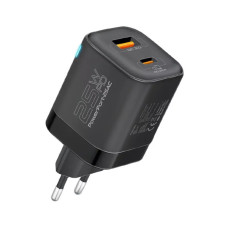 Зарядное устройство Promate USB-C + USB-A (powerport-25ac.black)